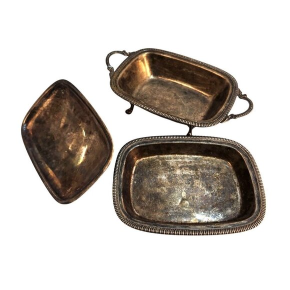 Charles Baller, Antique Silver-Plated Rectangular Serving Butter Dish With Lid & - Picture 2 of 10